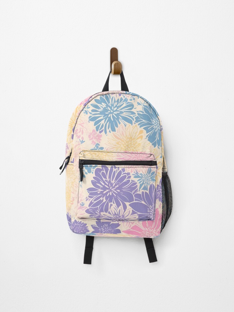 Thumbnail 1 of 3, Backpack, Pastel Floral Background Pattern designed and sold by pattern-atelier.