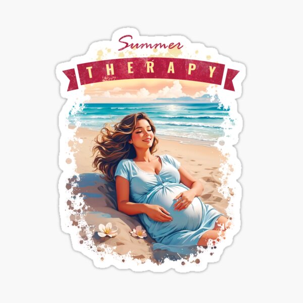 Item preview, Summer Therapy For A Pregnant Woman Feeling Good Beach Therapy On Exotic Beach Vacation Enjoying Pregnant Life designed and sold by TriniTeeClub.