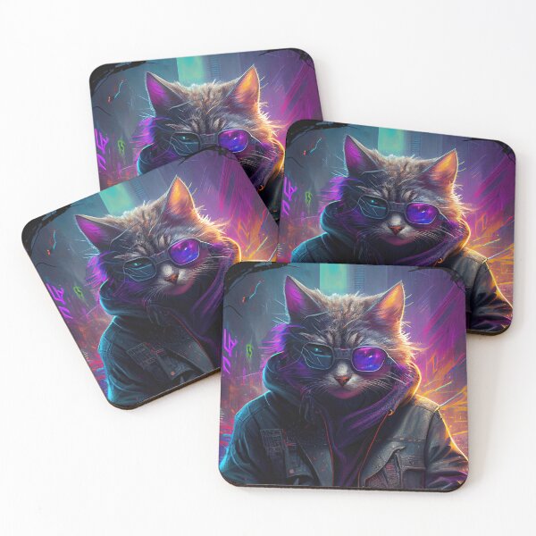 Item preview, S1-004-3 Cyber Beasts Series: Cyberpunk Cat - Part 3 (With Background) designed and sold by Apainterio.