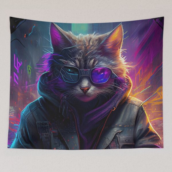 Item preview, S1-004-3 Cyber Beasts Series: Cyberpunk Cat - Part 3 (With Background) designed and sold by Apainterio.