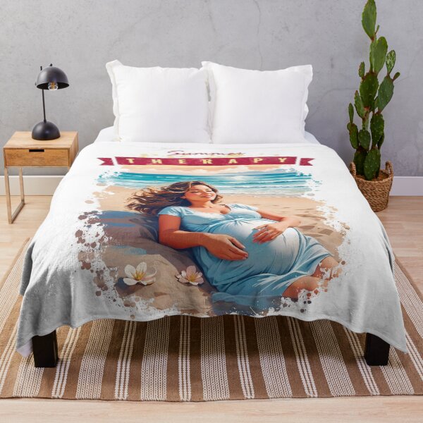 Item preview, Summer Therapy For A Pregnant Woman Feeling Good Beach Therapy On Exotic Beach Vacation Enjoying Pregnant Life designed and sold by TriniTeeClub.