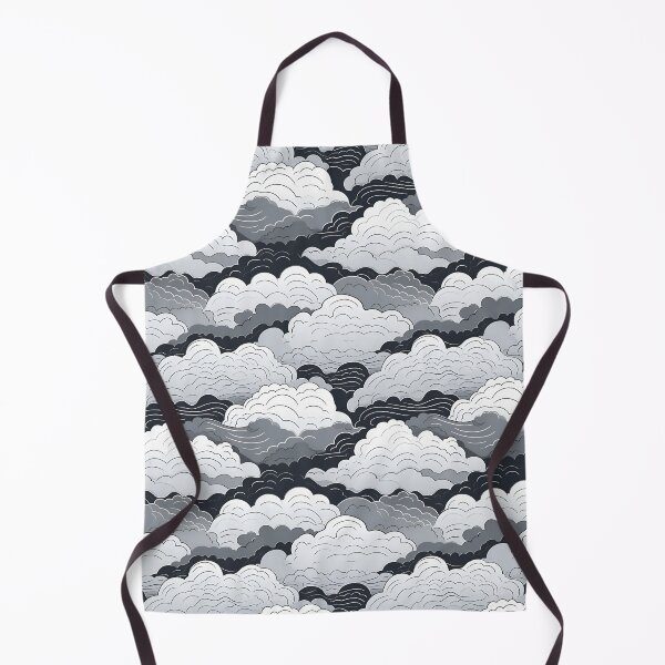 Item preview, Minimalist Cloud Pattern, Black and White Borders, AI Generated designed and sold by drawerwalker.