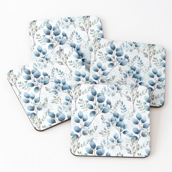 Item preview, Seamless Watercolor painting with eucalyptus leaf pattern designed and sold by sippapas.