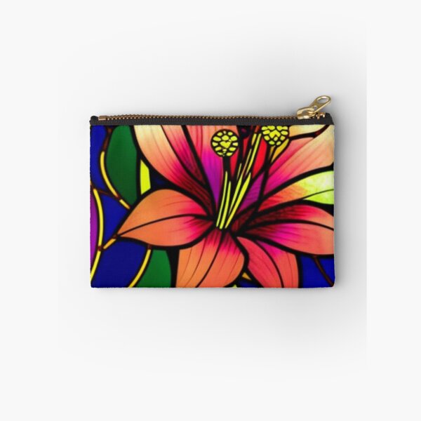 Item preview, Stained glass lily, geometric lines, wallpaper, art deco designed and sold by aipaint.
