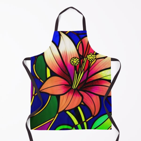 Item preview, Stained glass lily, geometric lines, wallpaper, art deco designed and sold by aipaint.