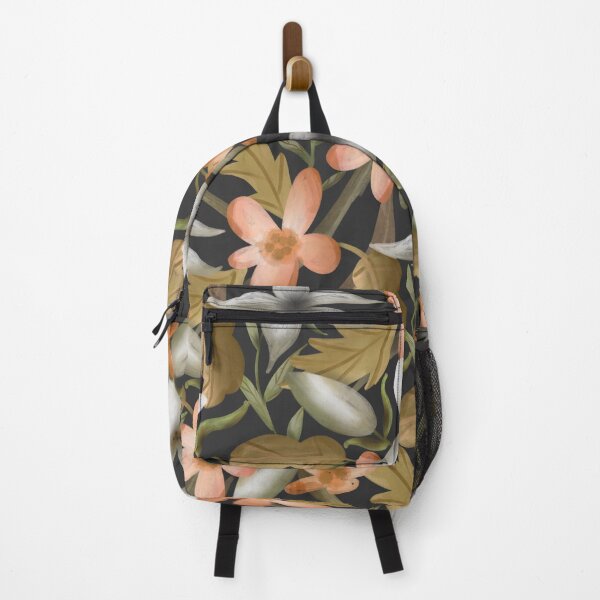 Item preview, Floral pattern summer gray and peach designed and sold by BonnyJeanArt.