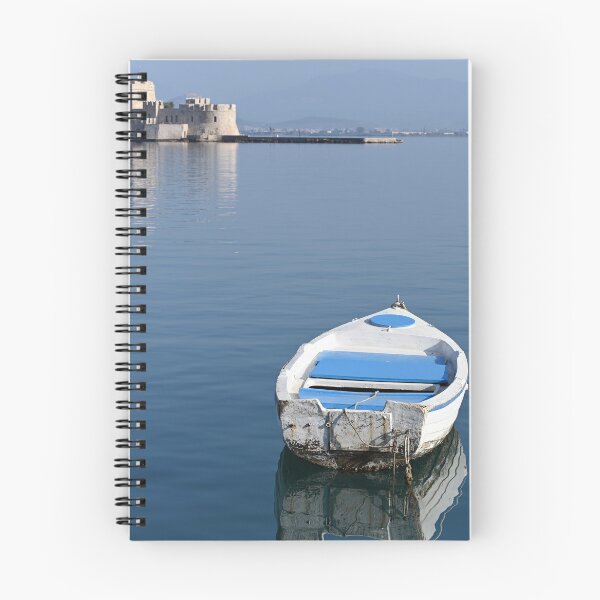 Item preview, White boats and Bourtzi fortress in Nafplio, Peloponnese, Greece designed and sold by goceris.