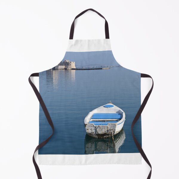 Item preview, White boats and Bourtzi fortress in Nafplio, Peloponnese, Greece designed and sold by goceris.