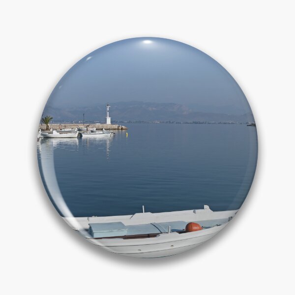 Item preview, White boats and Bourtzi fortress in Nafplio, Peloponnese, Greece designed and sold by goceris.