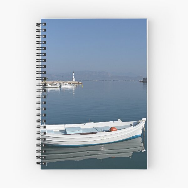 Item preview, White boats and Bourtzi fortress in Nafplio, Peloponnese, Greece designed and sold by goceris.