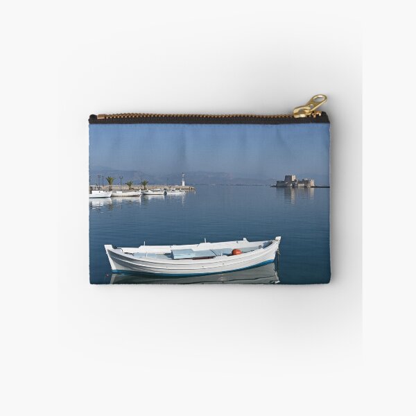 Item preview, White boats and Bourtzi fortress in Nafplio, Peloponnese, Greece designed and sold by goceris.