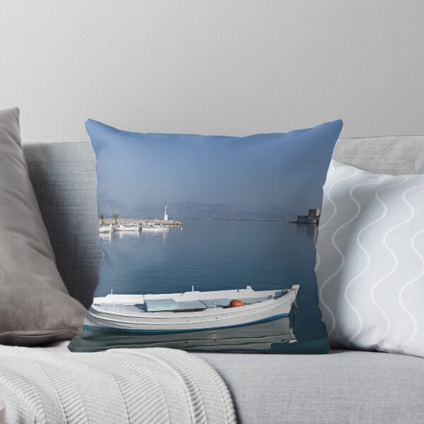 Item preview, White boats and Bourtzi fortress in Nafplio, Peloponnese, Greece designed and sold by goceris.