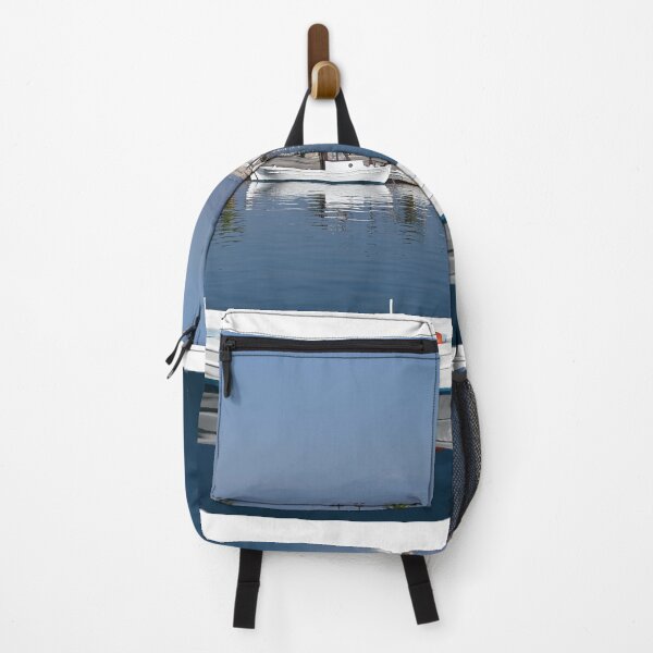 Item preview, White boats and blue sea in the harbor Nafplio Greece designed and sold by goceris.