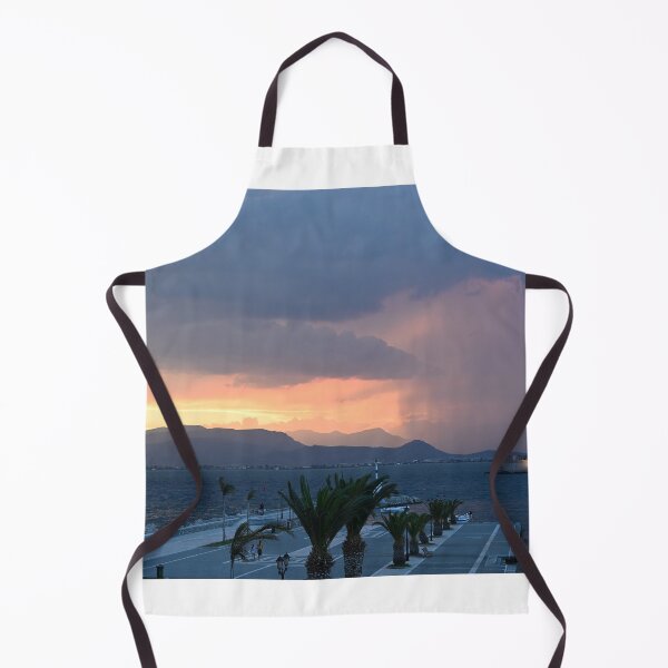 Item preview, stormy sky and sunset over the castle Bourtzi in Nafplio, Greece designed and sold by goceris.