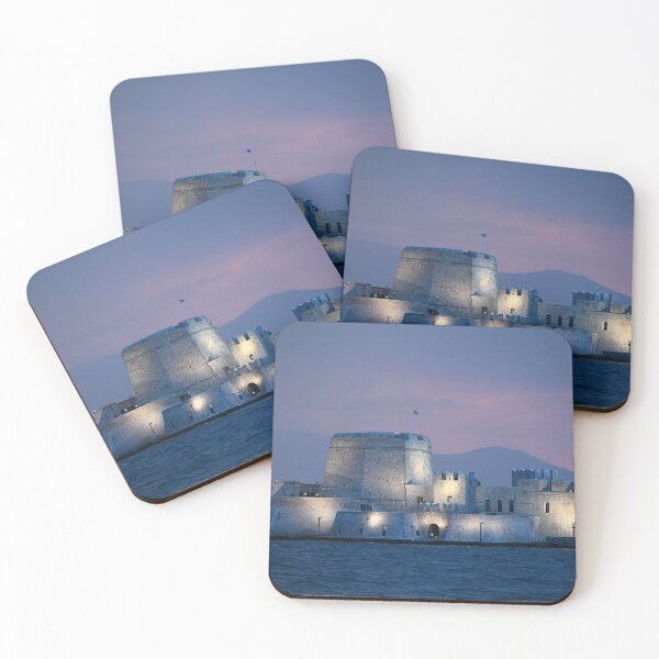 Item preview, Sunset over the castle Bourtzi in Nafplio, Greece designed and sold by goceris.