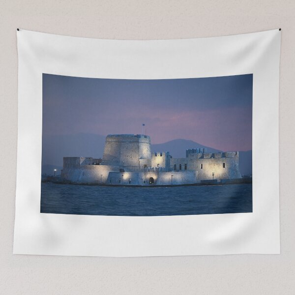 Item preview, Sunset over the castle Bourtzi in Nafplio, Greece designed and sold by goceris.