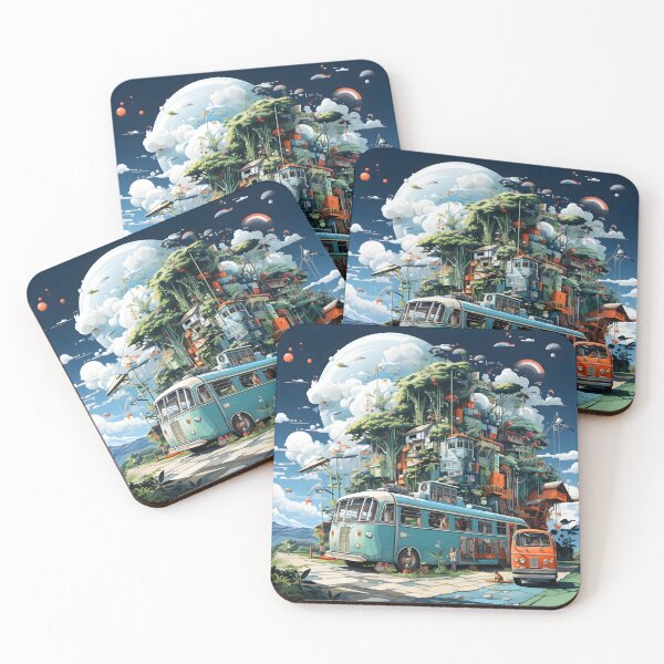 Item preview, A colorful bus with a magical city on top. designed and sold by Nickyayee.