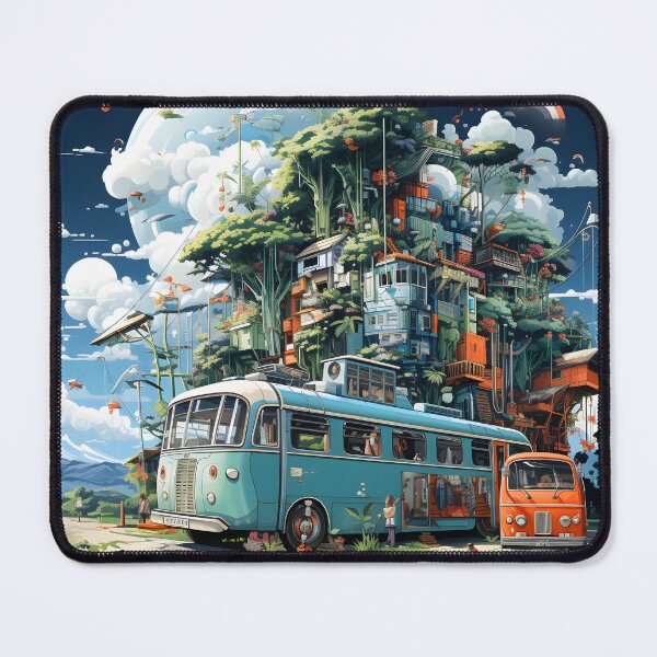 Item preview, A colorful bus with a magical city on top. designed and sold by Nickyayee.