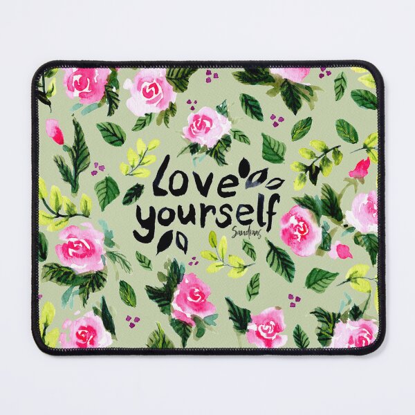 Item preview, Love Yourself Florals Watercolor Green designed and sold by SandraArtStudio.