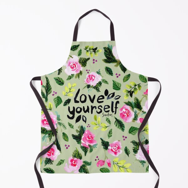 Item preview, Love Yourself Florals Watercolor Green designed and sold by SandraArtStudio.