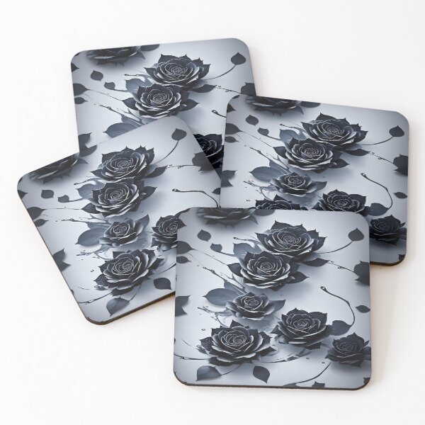 Item preview, Black Roses Romantic Goth Pattern designed and sold by SoccaTamam.