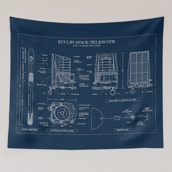 Item preview, Euclid Space Telescope. Dark Universe Explorer (Navy Blueprint) designed and sold by BGALAXY.