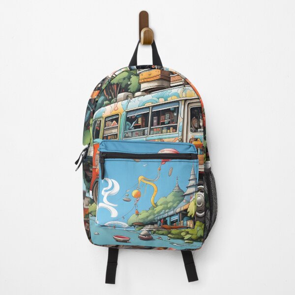 Item preview, A colorful bus with a magical city on top. designed and sold by Nickyayee.