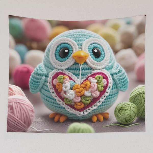 Artikelvorschau, gehäkelter Vogel, kawaii entworfen und verkauft von Mauswohn.