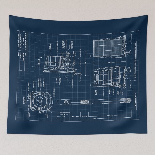 Item preview, Euclid Space Telescope (Navy Blueprint. Vertical) designed and sold by BGALAXY.