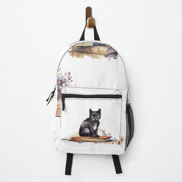 Item preview, Aesthetic book flower lady black cat vintage library school designed and sold by AgnesMBrae.