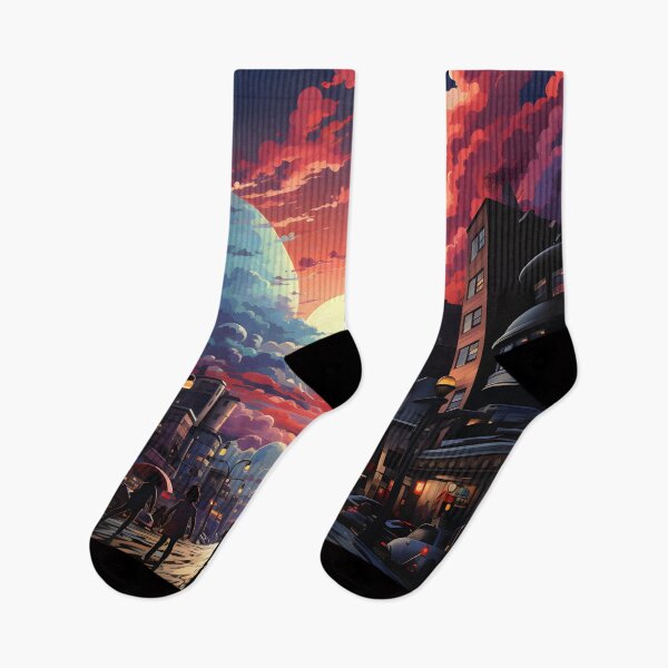Item preview, A couple walking down a street at sunset designed and sold by Nickyayee.