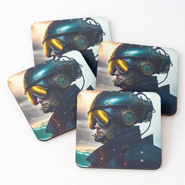 Item preview, Futuristic Steampunk Deep Sea Diver Jet Pilot in a Helmet designed and sold by KALEIDOSCOPE UK.