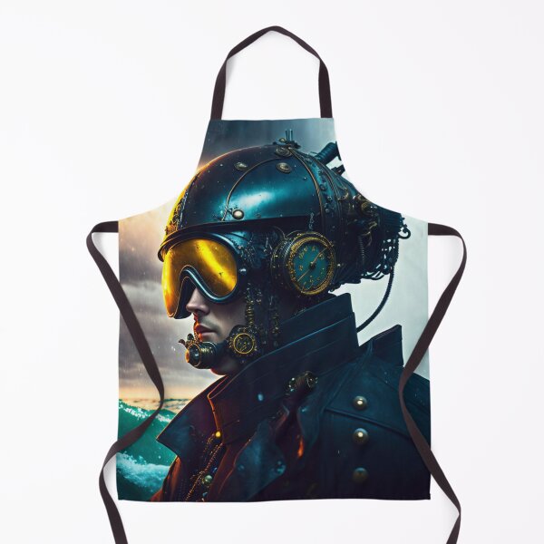 Item preview, Futuristic Steampunk Deep Sea Diver Jet Pilot in a Helmet designed and sold by KALEIDOSCOPE UK.
