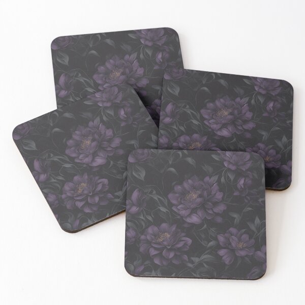 Item preview, Dark Purple Flowers Pattern Goth Floral Artwork designed and sold by SoccaTamam.