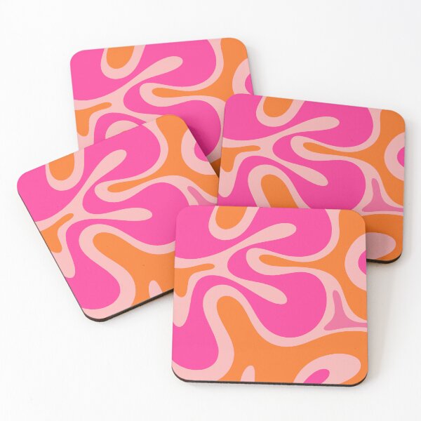 Item preview, Smooth Contours Retro Modern Abstract Pattern Hot Pink and Orange designed and sold by kierkegaard.