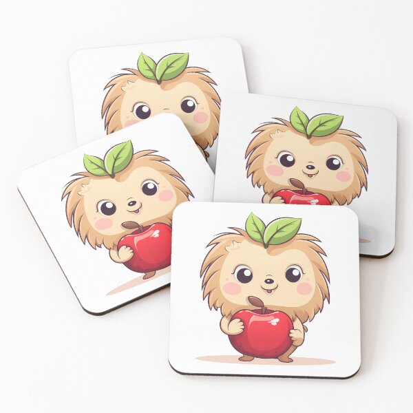 Item preview, Hedgehog Holding an Apple Sticker designed and sold by ArtMotionFlow.