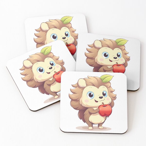 Item preview, Hedgehog Holding an Apple Sticker designed and sold by ArtMotionFlow.