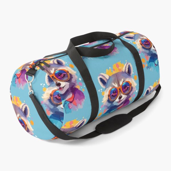 Item preview, Happy raccoon with glasses, bright colorful illustration designed and sold by Niktarka.