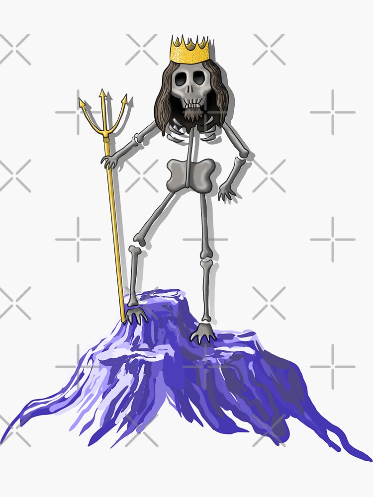 Thumbnail 3 von 3, Sticker, Gott des Meeres hell designt und verkauft von Kobeko.