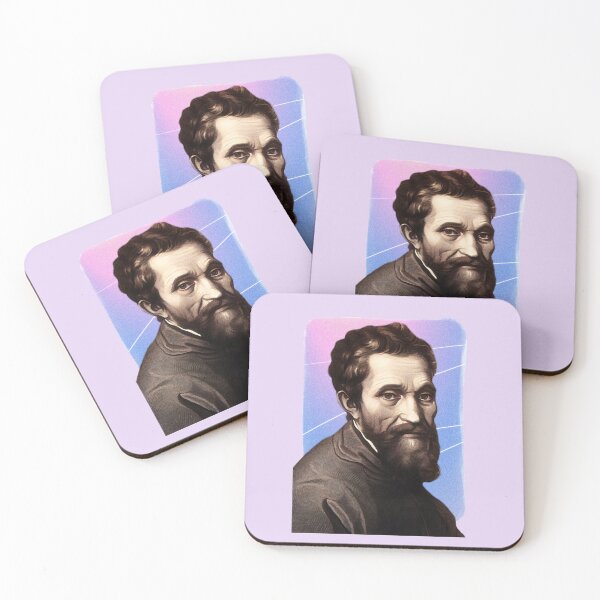 Item preview, Italian Sculptor Michelangelo - purple pink - illustration  designed and sold by Litstoy.