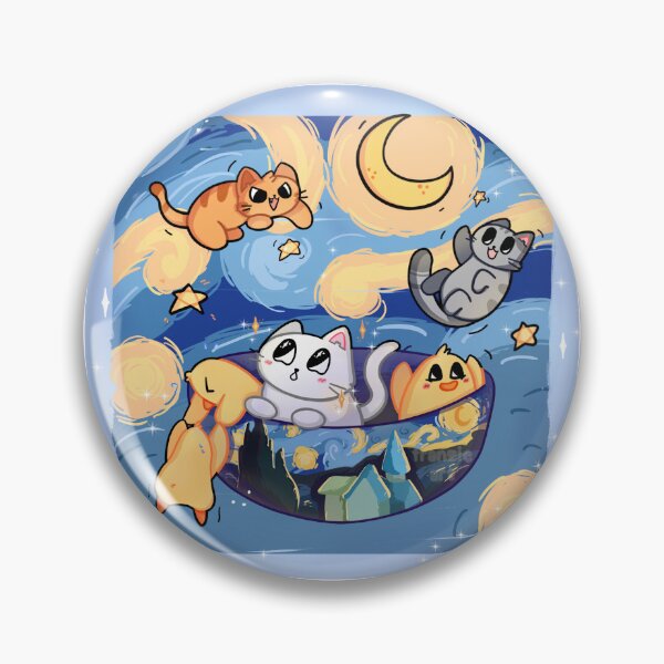 Item preview, Starry Night with Cats and Baby Chicks designed and sold by franzieart.