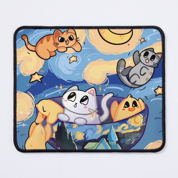 Item preview, Starry Night with Cats and Baby Chicks designed and sold by franzieart.