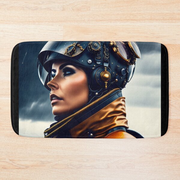 Item preview, Futuristic Female Jet Pilot in a Steampunk Flying Helmet designed and sold by KALEIDOSCOPE UK.