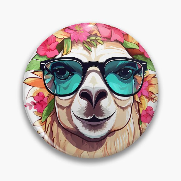 Item preview, Flower Crown Lama Sticker designed and sold by ArtMotionFlow.