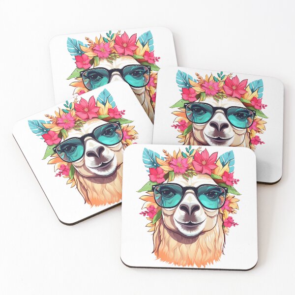 Item preview, Flower Crown Lama Sticker designed and sold by ArtMotionFlow.