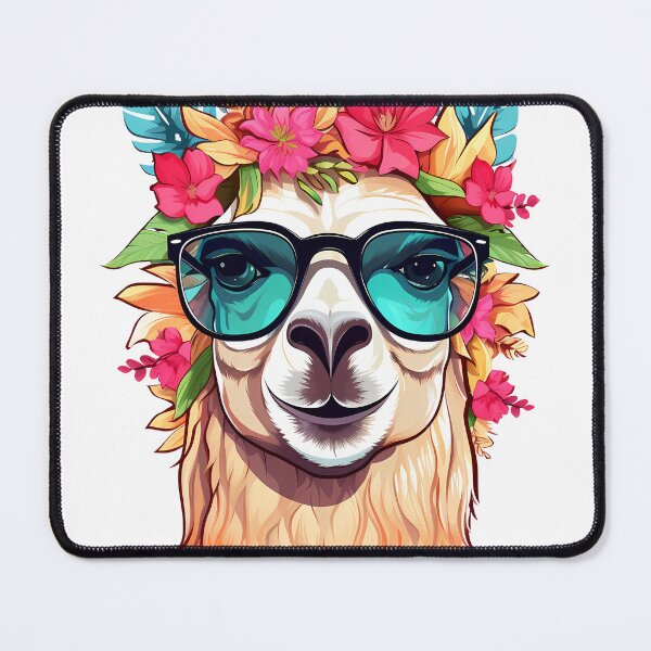 Item preview, Flower Crown Lama Sticker designed and sold by ArtMotionFlow.