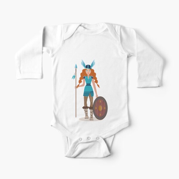 Personnages de dessins animés viking. Valkyrie. Body manches longues