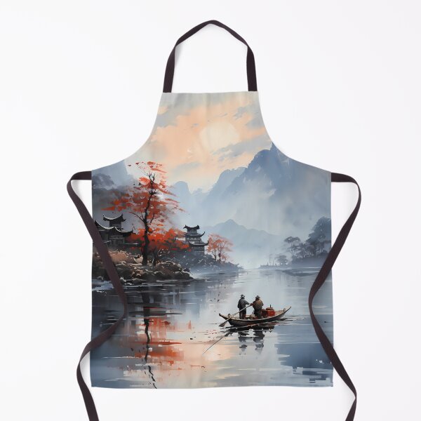 Item preview, Chinese Ink Style Painting Of River And Mountains designed and sold by alacaz.