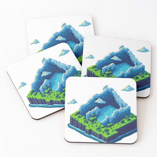 Item preview, Mountain Ocean Cloud Pixel Art designed and sold by Pannyyy.