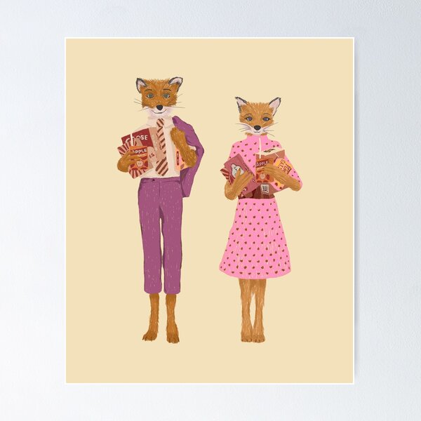Item preview, Fantastic Mr. fox and Mrs. Fox - Pink designed and sold by VINU-DESIGNS.